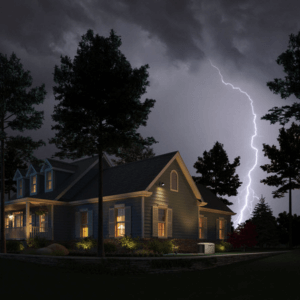 House in a thunderstorm