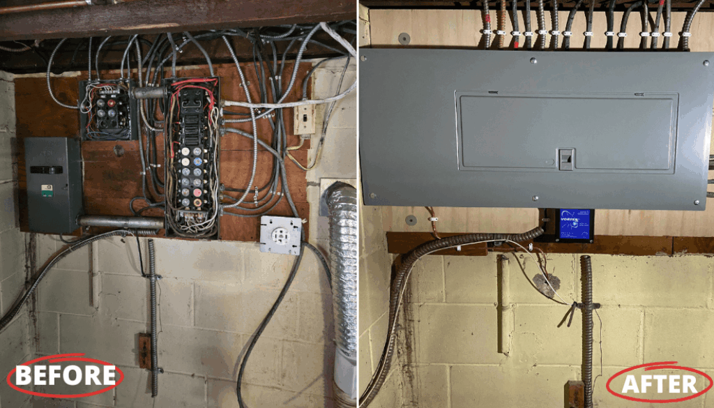 Before and after of panel upgrade